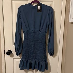 Fashion Nova Mini Dress. Color- Teal, size M
